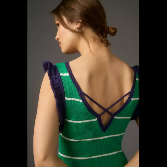 Brand New Daily Practice by Anthropologie Striped Knitted Midi Dress - Picture 4 of 12